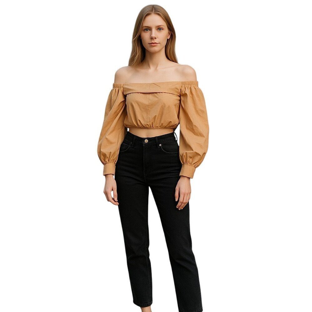 cider LADIES OFF THE SHOULDER CROP TOP- S - Picture 1 of 5